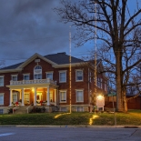 Museum exterior at Christmas